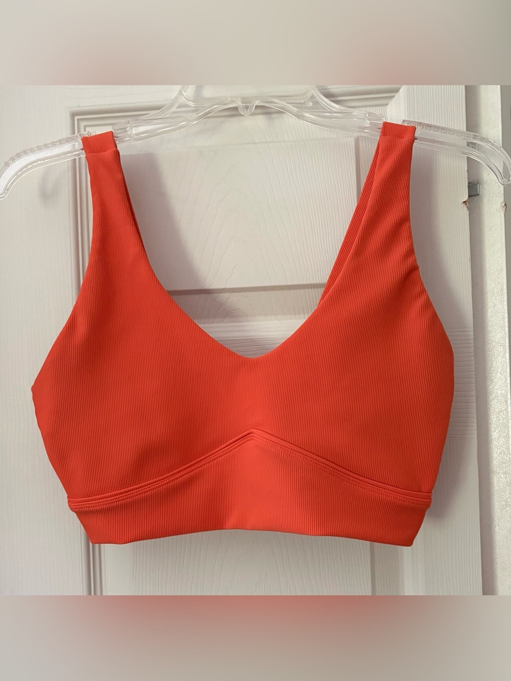 Wilo The Label Women's Orange Ribbed Sports Bra Size M